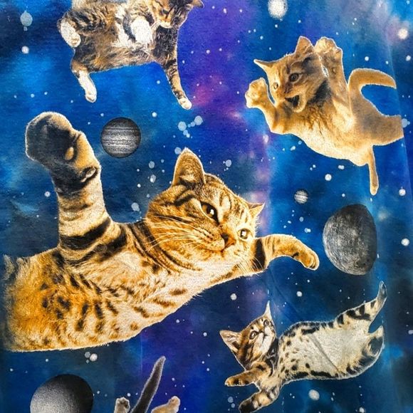 Cats in Space vintage tie dye!! - Picture 2 of 5
